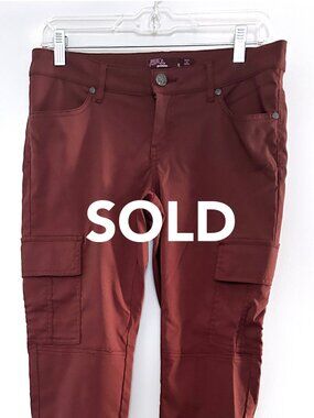 PrAna Meme Pants Womens 6 Rust Stretch Hiking Climbing Cargo Gorpcore Outdoor